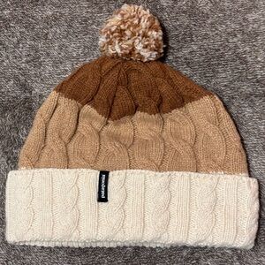 $10 add-on Patagonia brown, tan, cream toque
